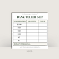 Bank Teller Slip